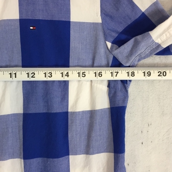 Tommy Hilfiger Classic Fit Shirt Womens Small Blue White Cotton Button Up Top - Picture 9 of 11